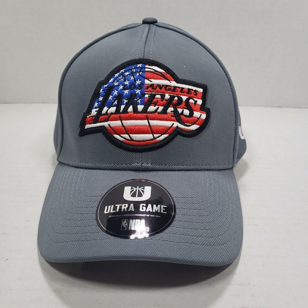 Los Angeles Lakers Ultra‎ Game NBA One Size Fits Most Gray American Flag Hat